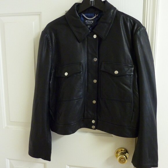 J .Crew Collection Leather Shirt-Jacket